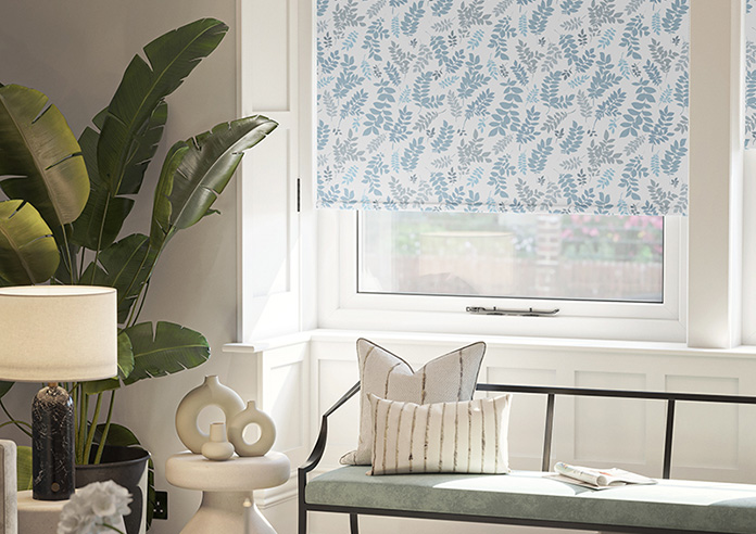 Breezy Leaves, Blue Hues - Roller Blind - Image 5